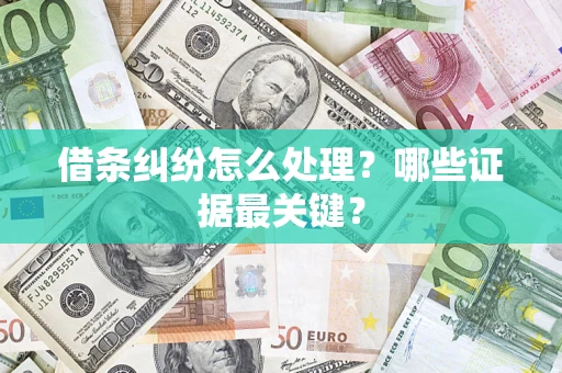 北京借条纠纷怎么处理？哪些证据最关键？