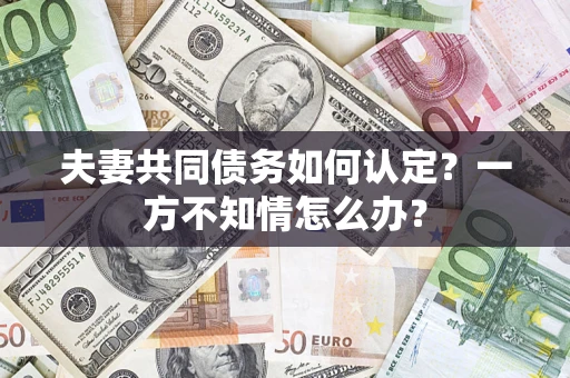 北京夫妻共同债务如何认定？一方不知情怎么办？